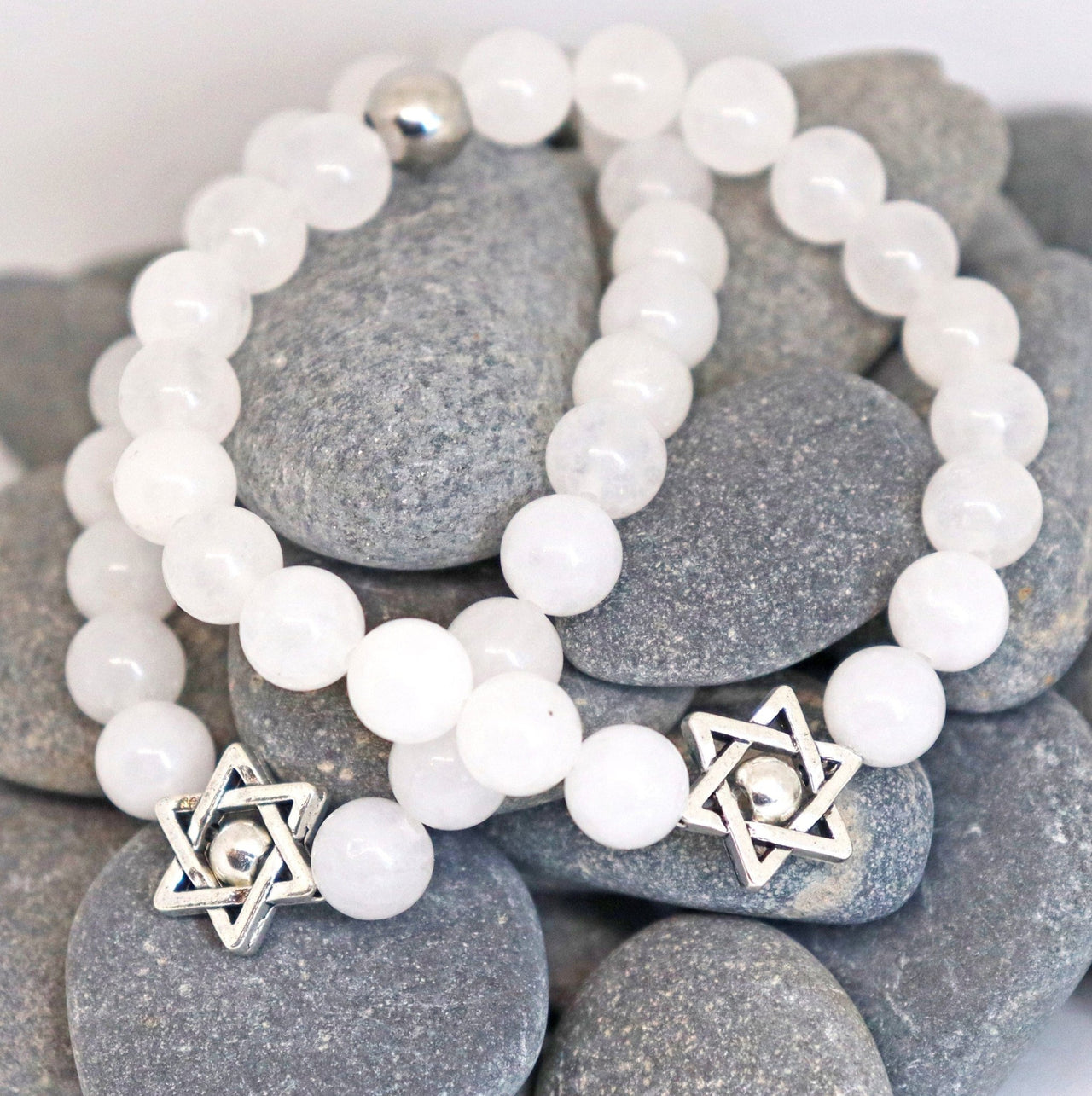 My Tribe by Sea Ranch Jewelry - White Jade Star of David Beaded Bracelet - ModernTribe