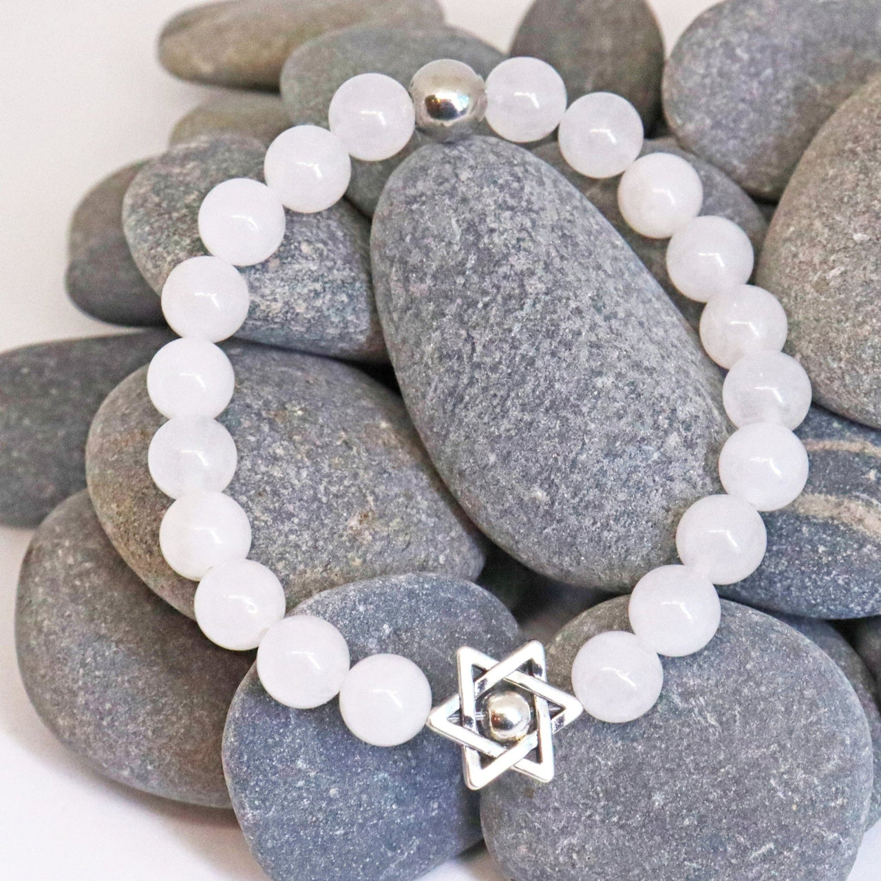 My Tribe by Sea Ranch Jewelry - White Jade Star of David Beaded Bracelet - ModernTribe