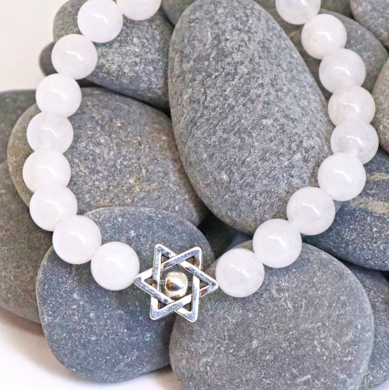 My Tribe by Sea Ranch Jewelry - White Jade Star of David Beaded Bracelet - ModernTribe