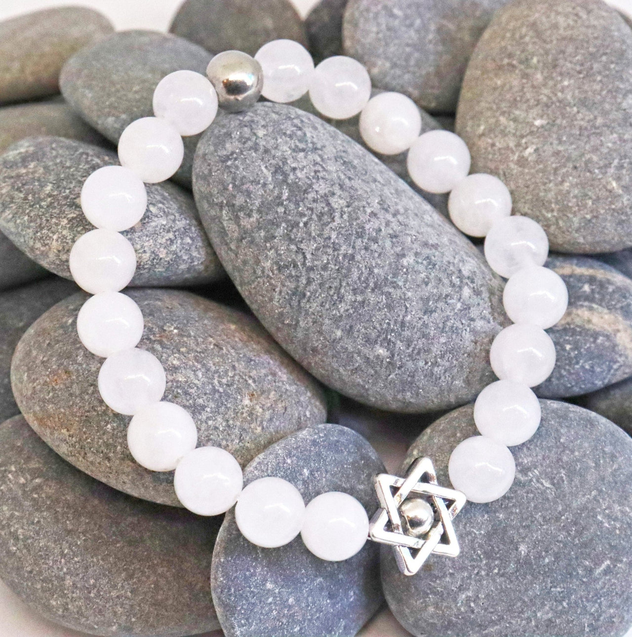 My Tribe by Sea Ranch Jewelry - White Jade Star of David Beaded Bracelet - ModernTribe