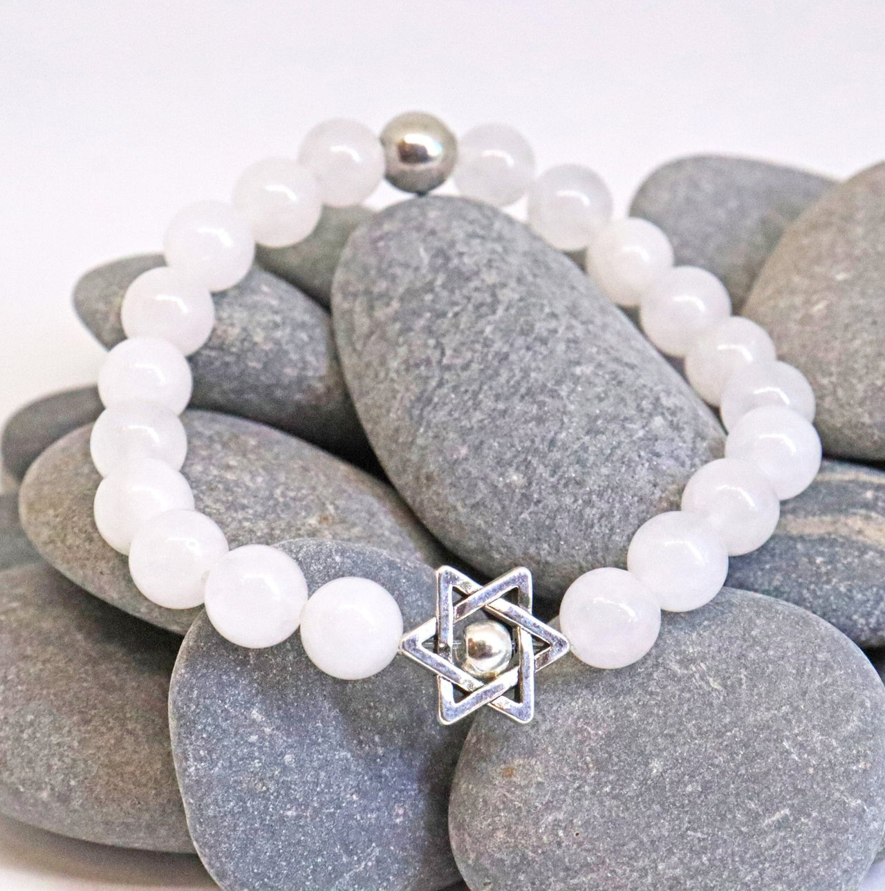 My Tribe by Sea Ranch Jewelry - White Jade Star of David Beaded Bracelet - ModernTribe