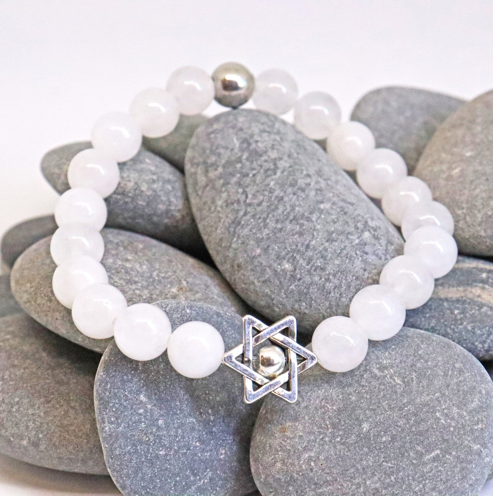 My Tribe by Sea Ranch Jewelry Bracelets White Jade Star of David Beaded Bracelet