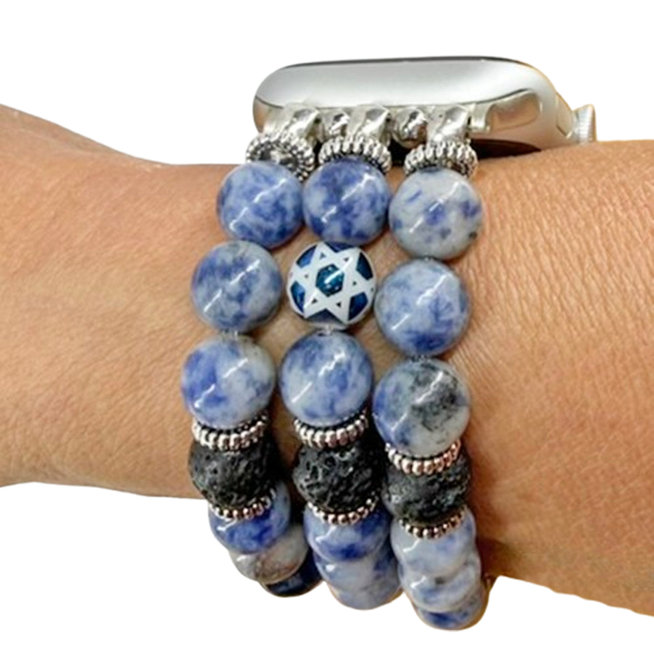 My Tribe by Sea Ranch Jewelry - Star of David Blue - Spot Jasper Apple Watch Bracelet - ModernTribe