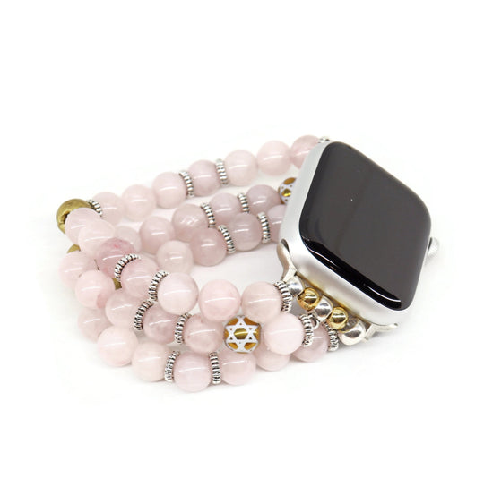 Star of David Rose Quartz Apple Watch Bracelet