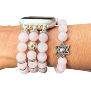My Tribe by Sea Ranch Jewelry - Star of David Rose Quartz Apple Watch Bracelet - ModernTribe