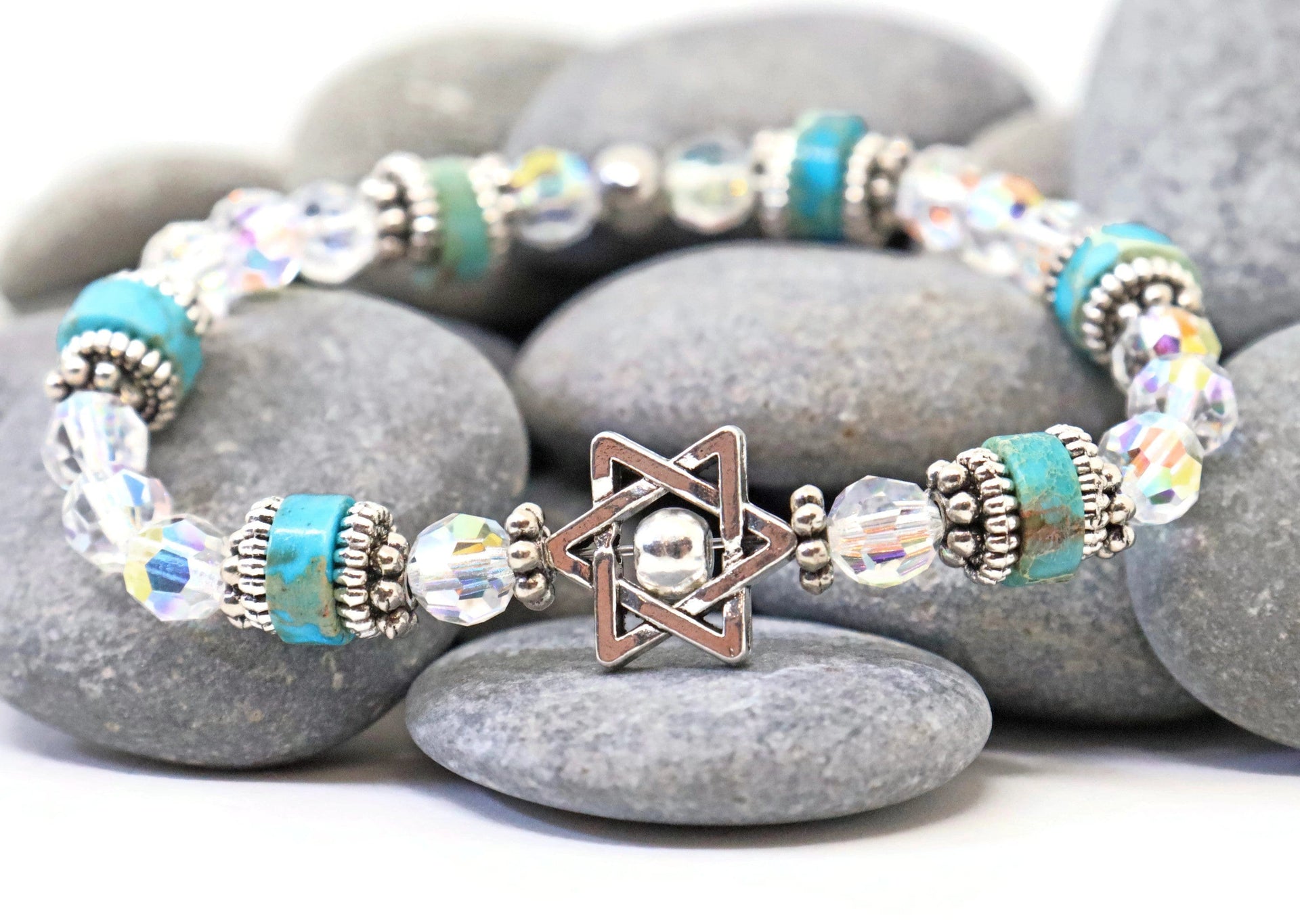 My Tribe by Sea Ranch Jewelry Bracelets Jasper and Crystal Star of David Bracelet