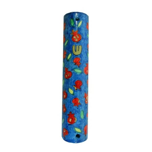 Yair Emanuel Mezuzahs Wooden Pomegranate Mezuzah by Yair Emanuel