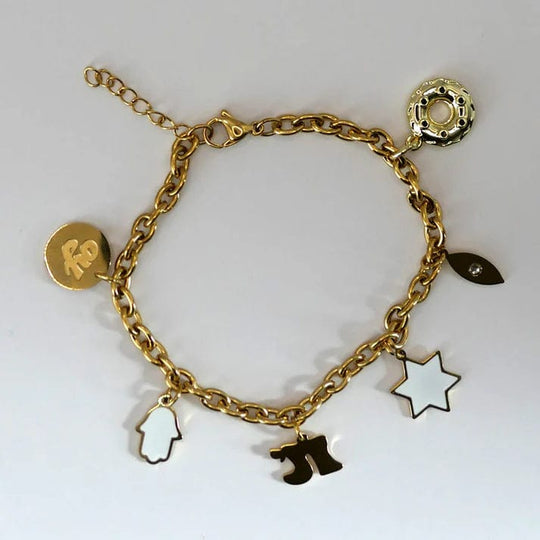 Jewish Charm Bracelet - Gold-Plated