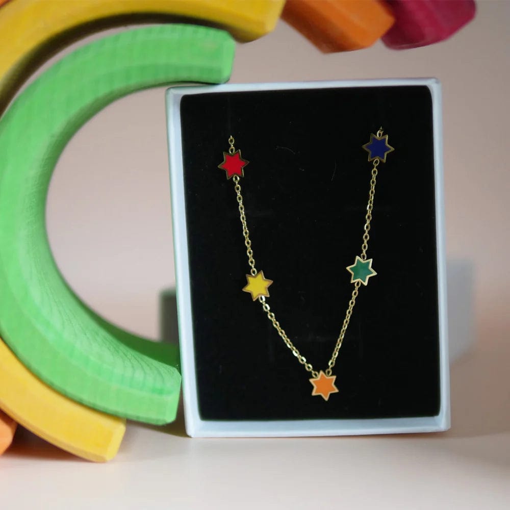 Mamaleh Necklaces Rainbow Rainbow Star of David Necklace