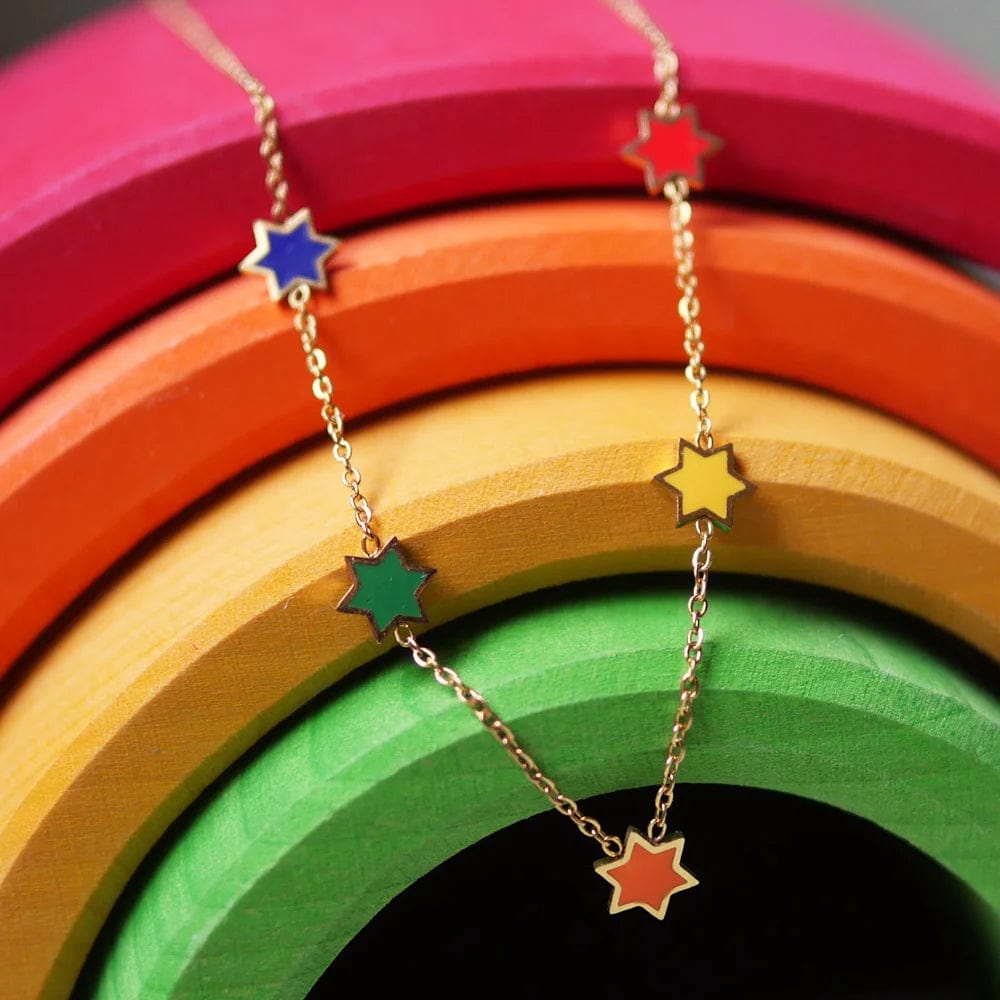 Mamaleh Necklaces Rainbow Rainbow Star of David Necklace