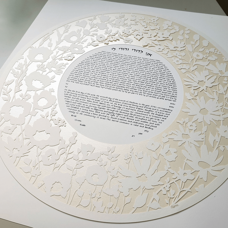 Melanie Dankowicz - Meadow Ketubah by Melanie Dankowicz - Sage Green or Opal - ModernTribe