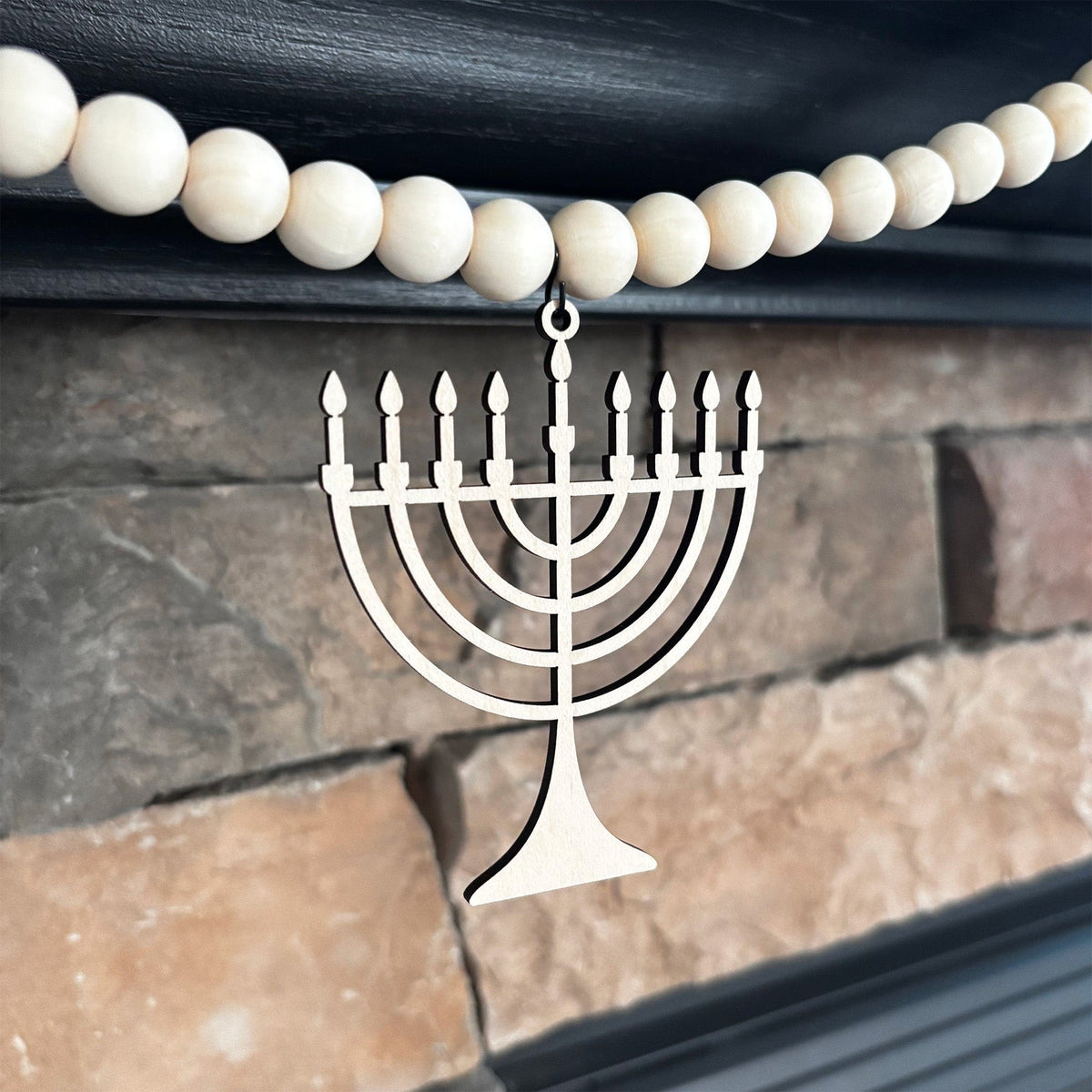 Inspired Indigo Garlands Laser-Cut Menorah Wood Garland