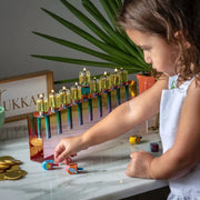 Apeloig Collection Menorahs Rainbow / No Oil Cups Acrylic Oil Menorah - (Choice of Colors)
