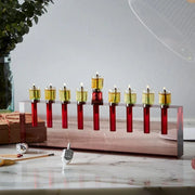 Apeloig Collection Menorahs Burgundy / No Oil Cups Acrylic Oil Menorah - (Choice of Colors)