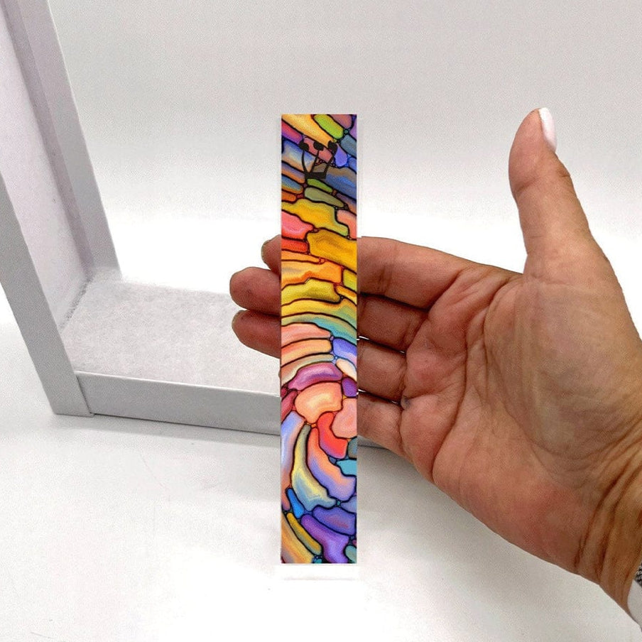 Florida-Funshine Mezuzahs Personalized Colorful Stained Glass Look Acrylic Mezuzah