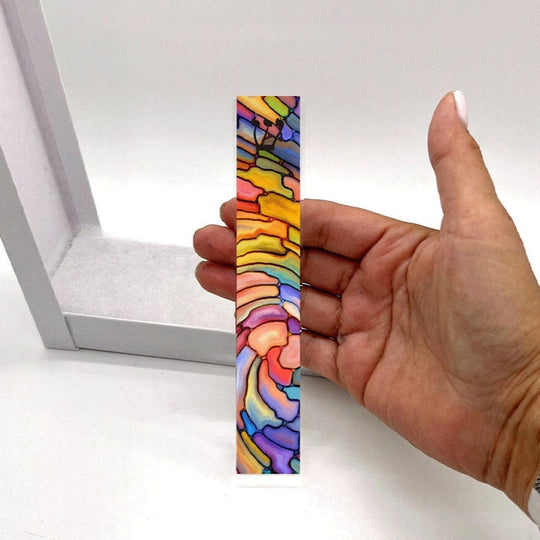 Colorful Stained Glass Look Acrylic Mezuzah