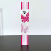 Florida-Funshine Mezuzahs Pink Butterfly Embellished Mezuzah