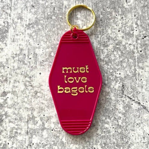 Must Love Bagels Retro Keychain