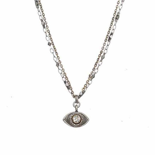 Small Silver Evil Eye Necklace by Michal Golan