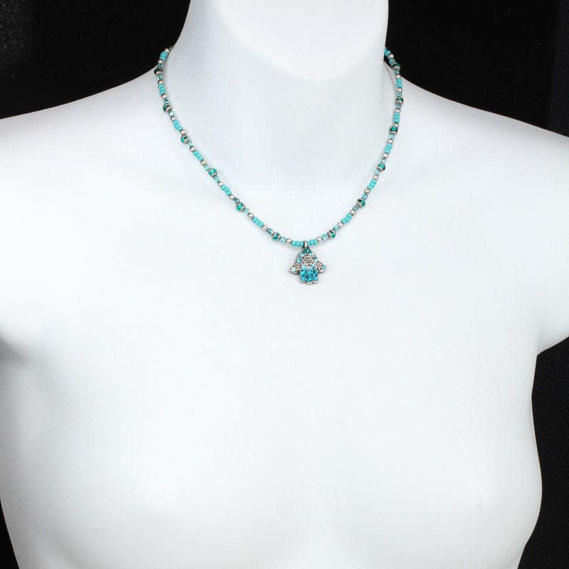 Michal Golan - Blue and Sterling Silver Star of David Hamsa Necklace by Michal Golan - ModernTribe