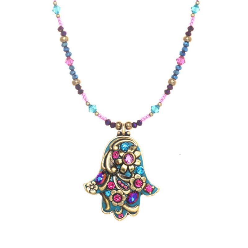 Michal Golan - Teal Hamsa Necklace by Michal Golan - ModernTribe