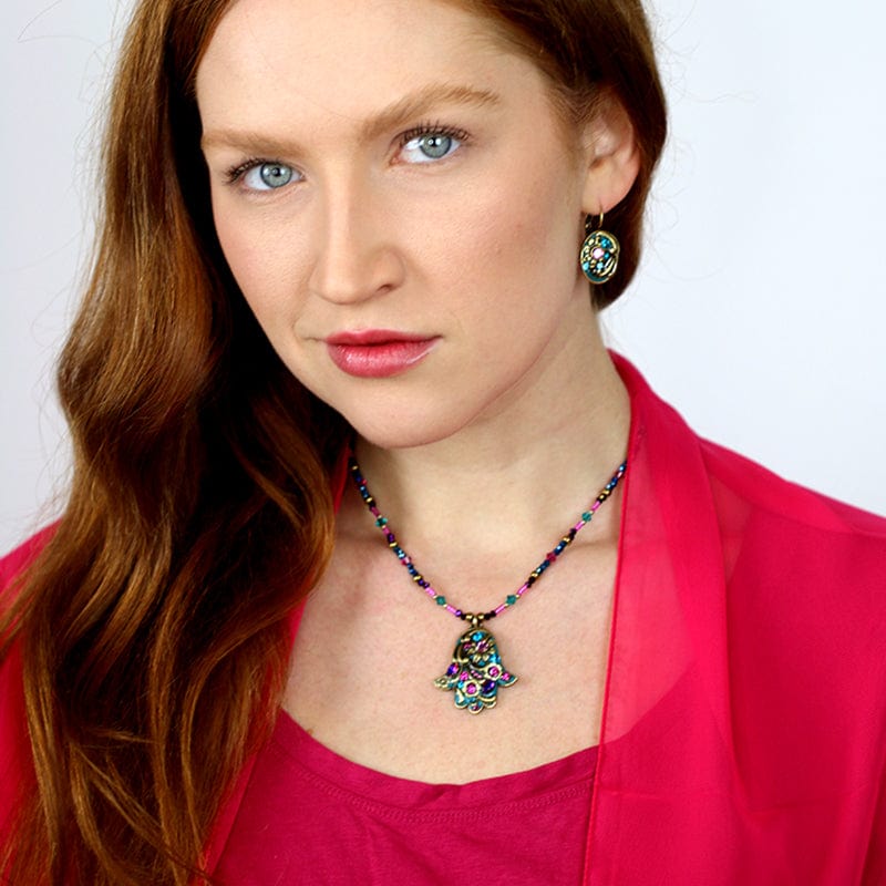 Michal Golan - Teal Hamsa Necklace by Michal Golan - ModernTribe