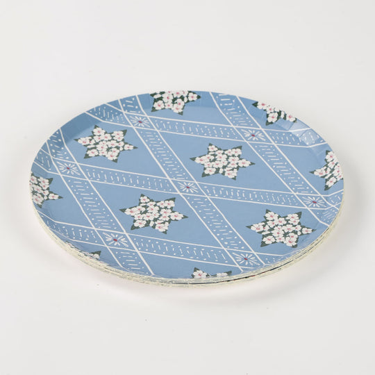 Almond Flower Star of David Paper Plates - Set of 8