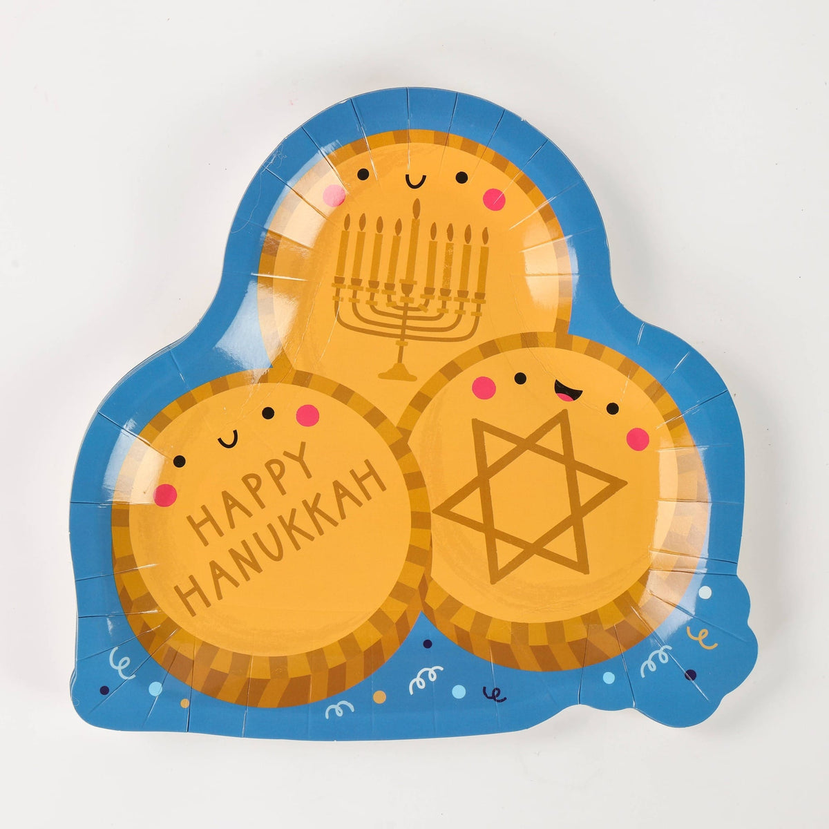Chocolate Gelt Triple Plates - Set of 8
