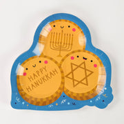Chocolate Gelt Triple Plates - Set of 8