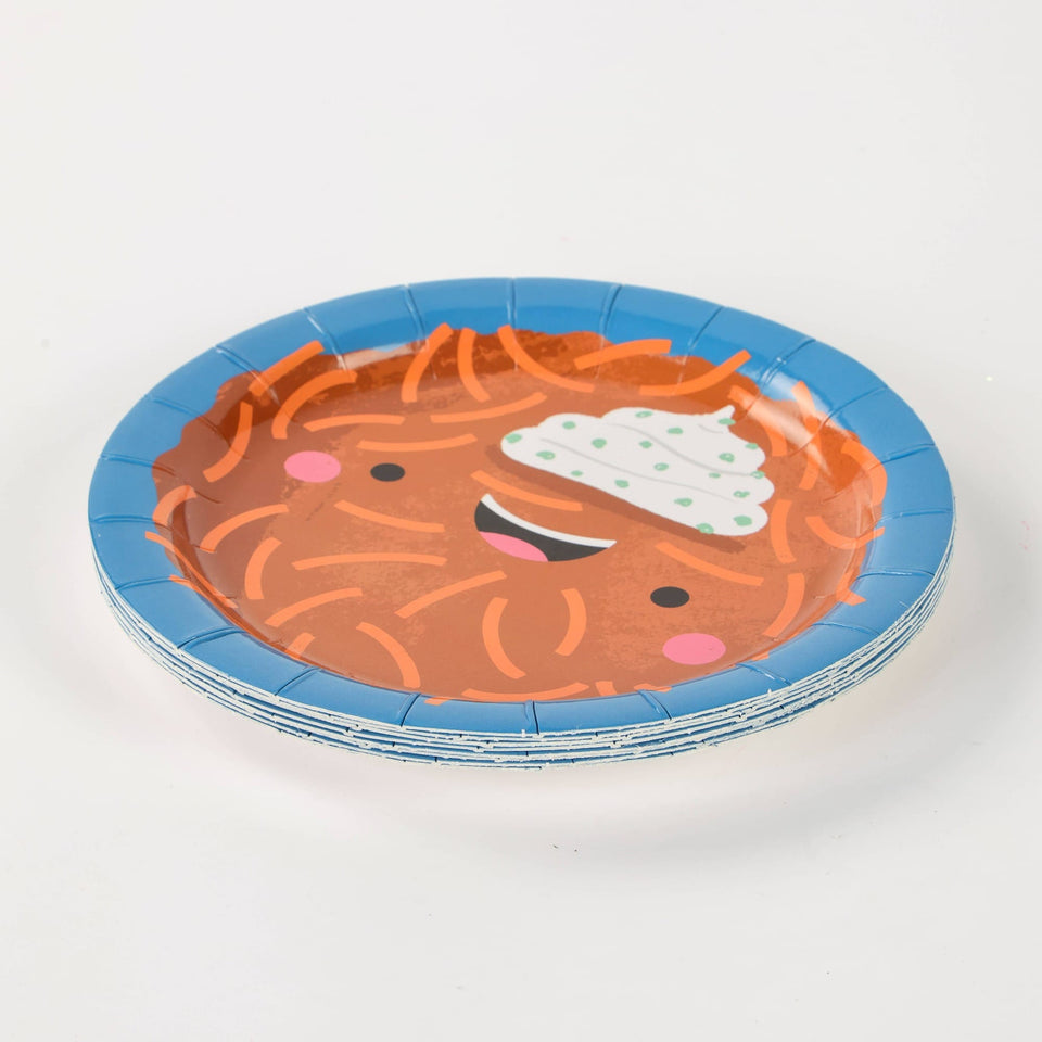 NESSI Dining Plates Latke Single Side Paper Plates - Set of 8
