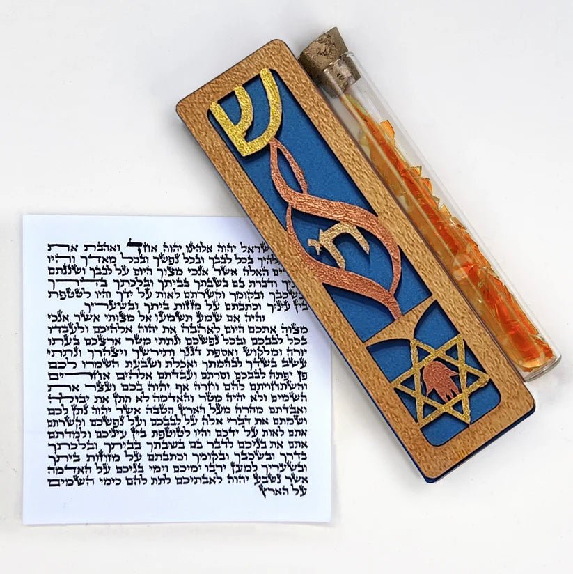 Glenn Grubard Designs - Eternal Flame Smash Gass Mezuzah by Glenn Grubard - (Choice of Colors) - ModernTribe