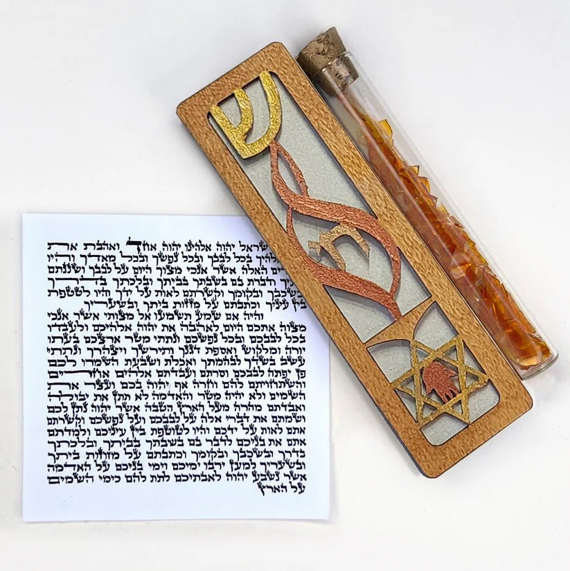 Glenn Grubard Designs - Eternal Flame Smash Gass Mezuzah by Glenn Grubard - (Choice of Colors) - ModernTribe