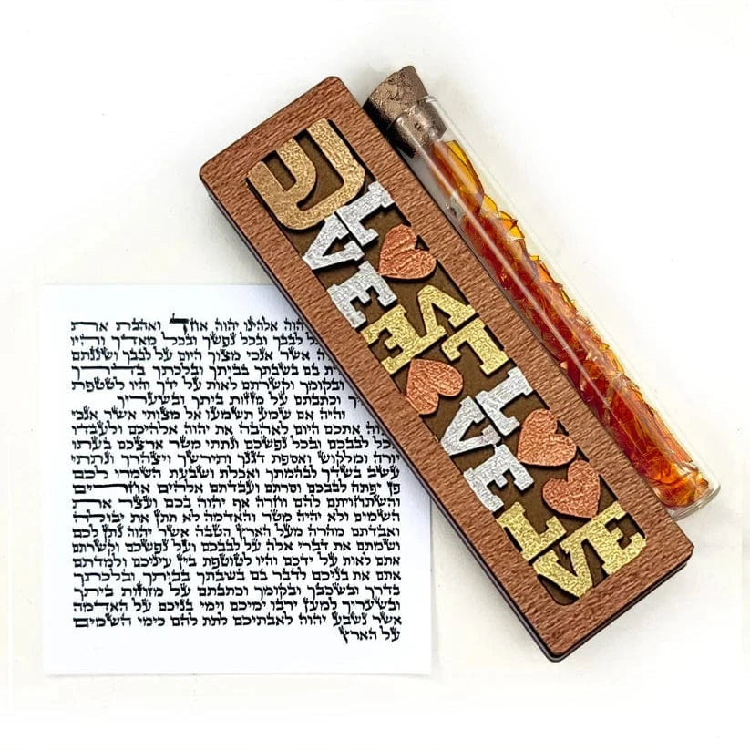 Glenn Grubard Designs Mezuzahs Bronze Love Smash Glass Mezuzah by Glenn Grubard - (Choice of Color)