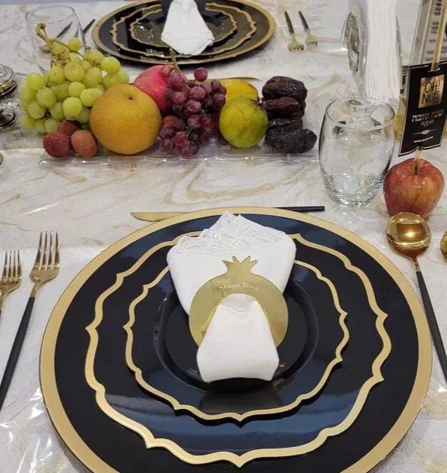Cazenove - Gold Shana Tova Napkin Rings, Set of 4 - ModernTribe