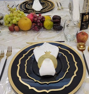 Cazenove Napkins Shana Tova Napkin Rings, Set of 4 - Gold