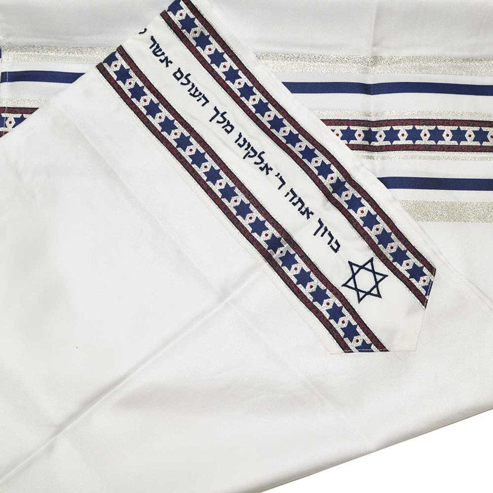 Zion Tallis - Navy Silver Woven Star Talis Set - ModernTribe