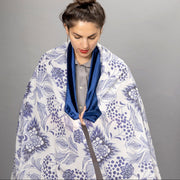 Elly Bovarnick Studios Tallises Navy Blue Pomegranates with Cotton Velvet Tallit