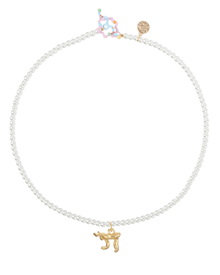 Susan Alexandra Necklaces Pearl 18" Chai Necklace - Pearl, 18" Chain
