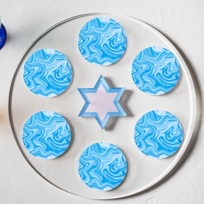 The Nosh Table Seder Plates Blueberry Swirl Seder Plate