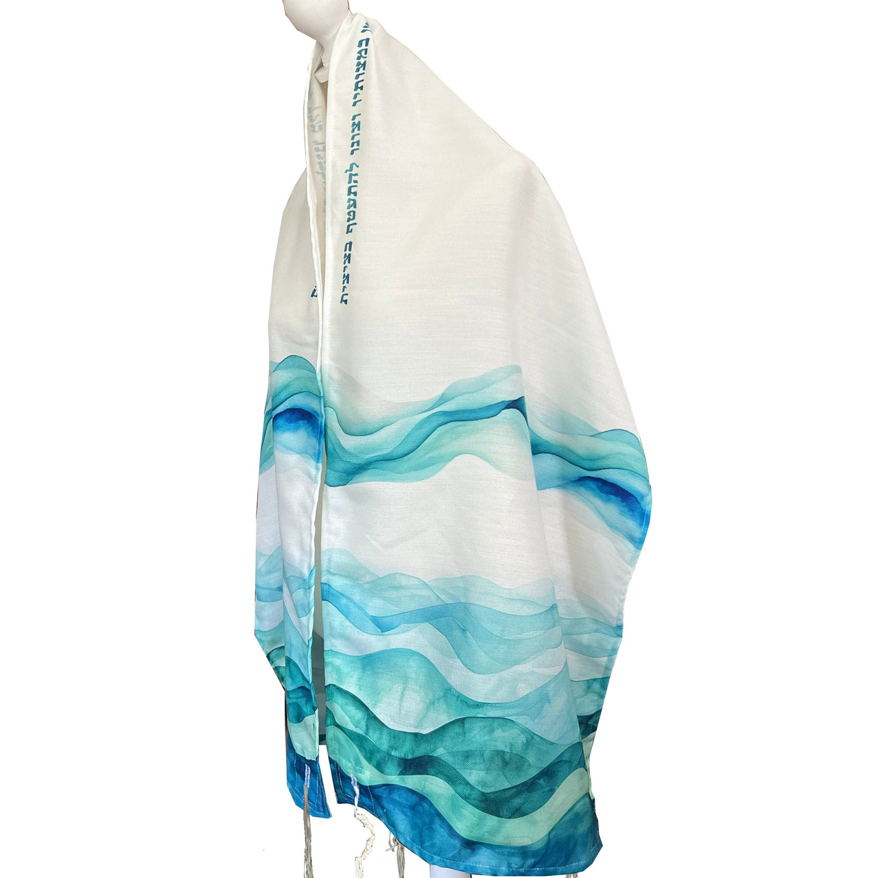 Anna Abramzon Studio - Ocean Waves Tallit in Linen with Matching Bag - ModernTribe