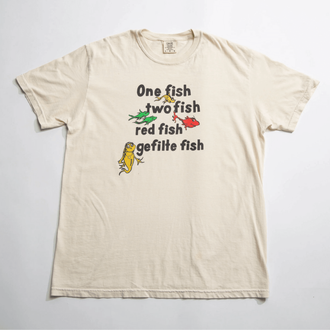 Tokin' Jew T-Shirts One Fish, Two Fish, Red Fish, Gefilte Fish T-Shirt - (Sizes S - 3XL)