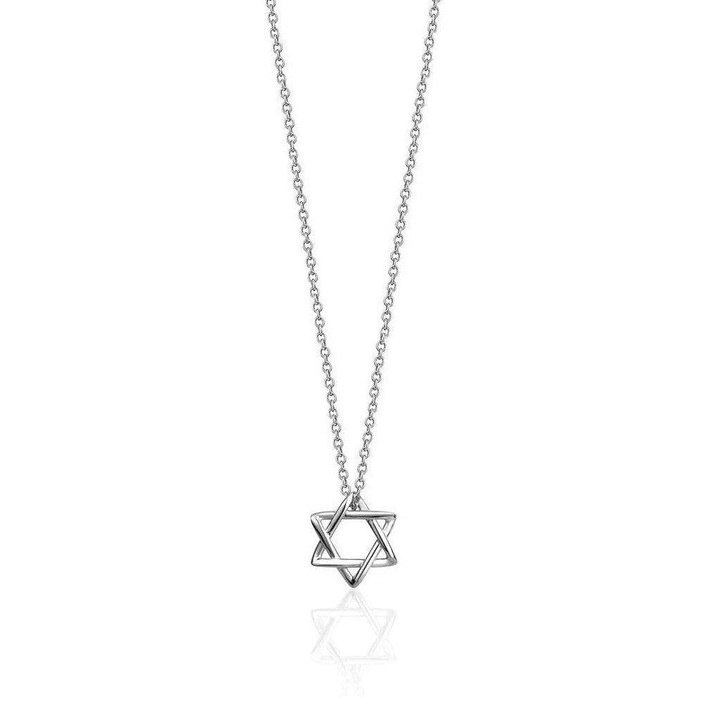 Small Classic Magen David Necklace by LIMLIM - Silver