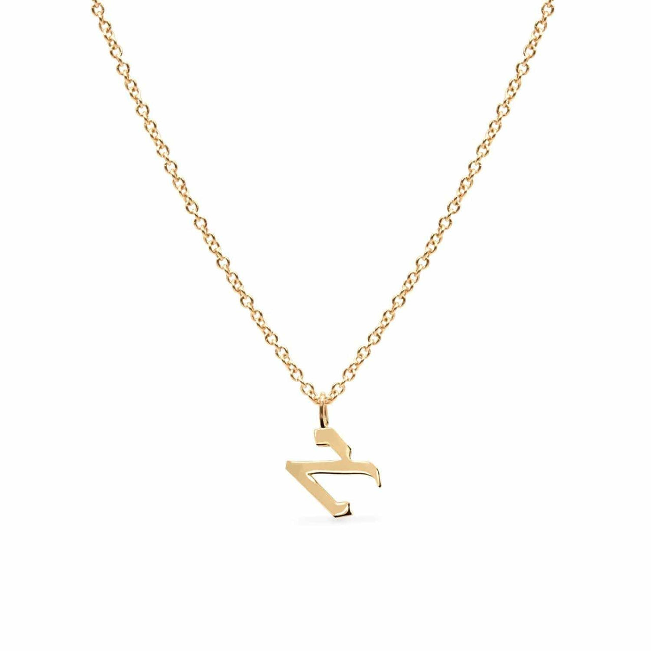 HOTCROWN - Personalized Hebrew Initial Necklace - 14k Yellow, Rose or White Gold - ModernTribe
