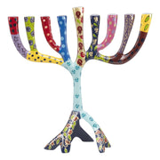 Medium Hand Painted Menorah by Yair Emanuel - Multicolor Layers