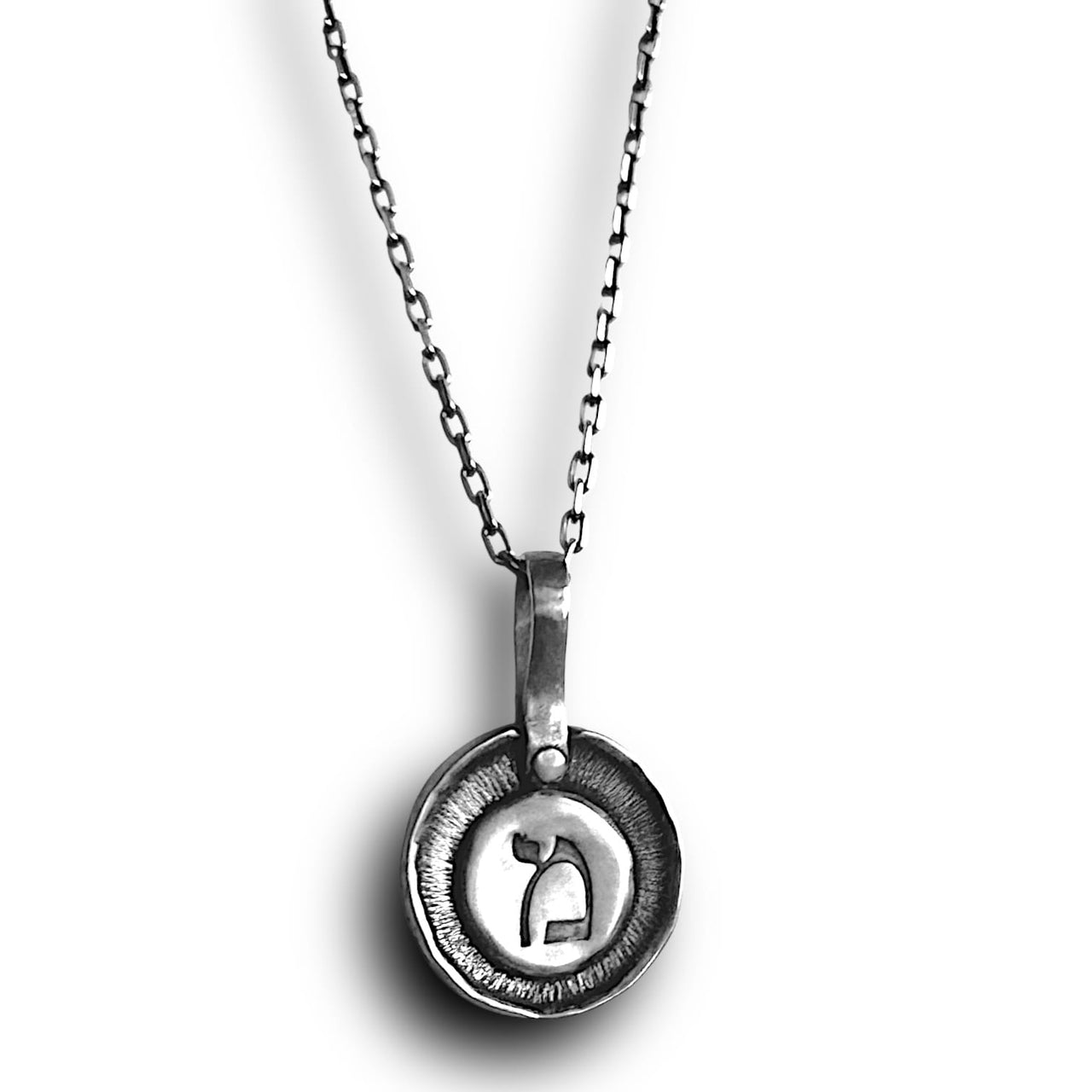 Marla Studio - Radiant Hebrew Initial Necklace by Marla Studio - Sterling Silver - ModernTribe