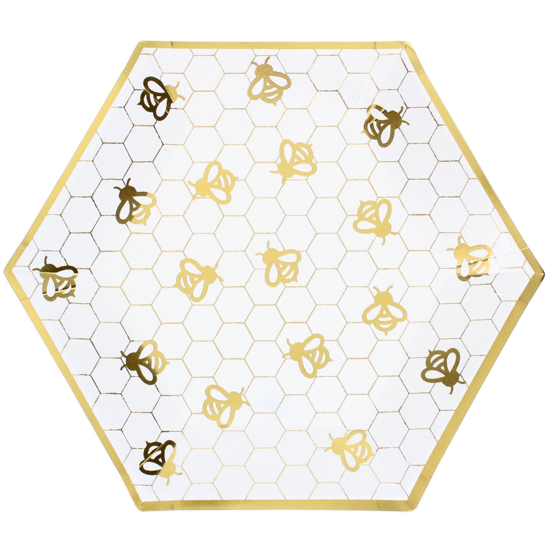 Cazenove Dining Plates 9" Foiled Honey Comb Paper Plates - Pack of 10
