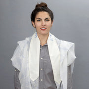 Elly Bovarnick Studios Tallises Pale Blue and White Ink Pomegranates Tallit