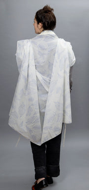 Elly Bovarnick Studios Tallises Pale Blue and White Ink Pomegranates Tallit