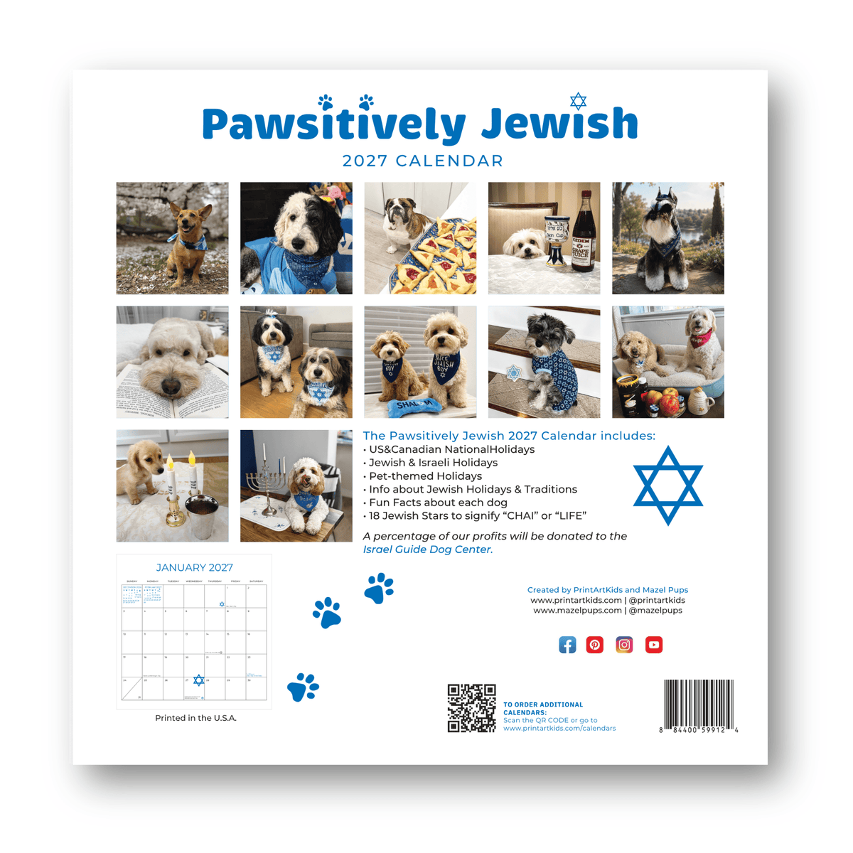 Mazel Pups - Pawsitively Jewish 2027 Calendar - ModernTribe