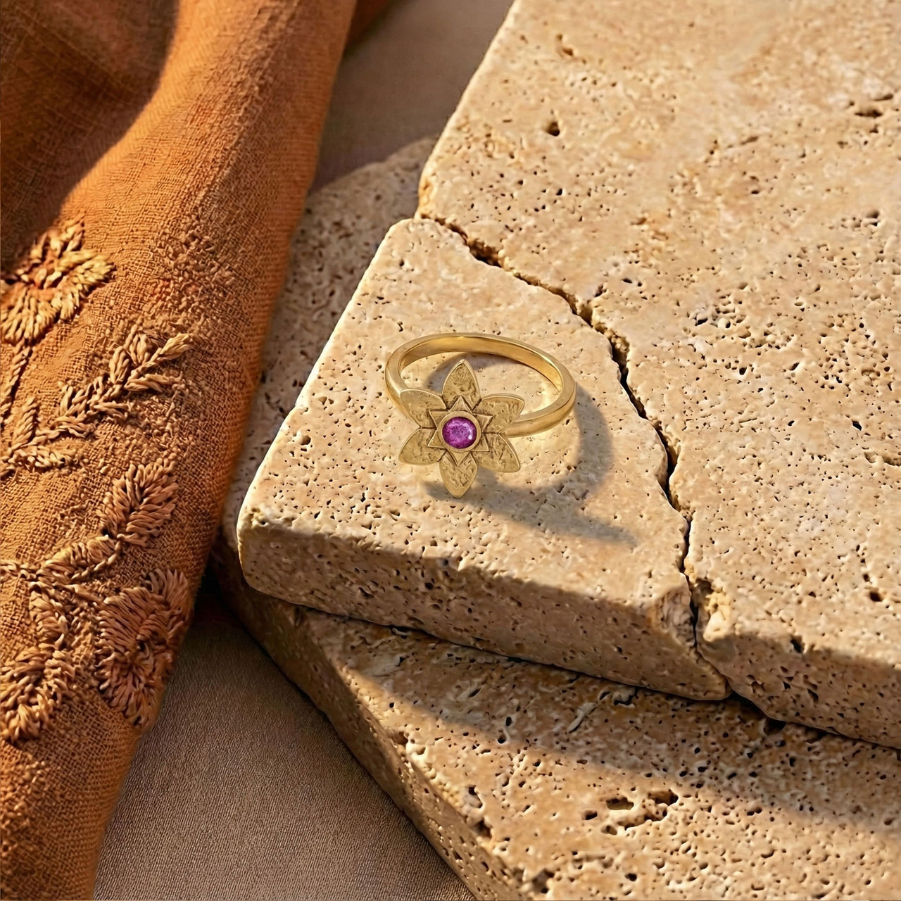 Petal Star of David ring styled flatlay